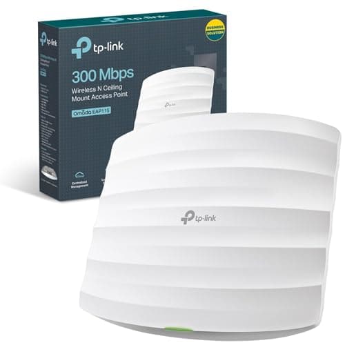 Image of TP-Link EAP115 N300 Wireless Access Point, 300Mbps Access Points Support PoE 802.3af and Direct Current, Omada Mesh, Easy Setup, Centralized Cloud Management, Easily Mount to Wall or Ceiling