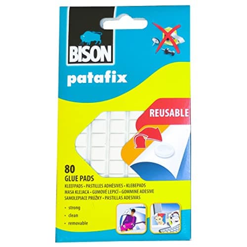 Image of Bison Patafix 80 Removable Reusable Adhesive Pads, White