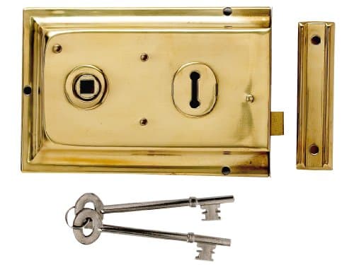 Image of Yale Locks P334 Rim Lock Brass Finish 156 x 104 mm Visi Pack