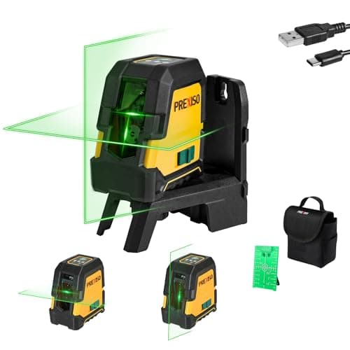 Image of PREXISO 30 m Laser Level, Rechargeable Self Leveling Cross Line Green, Horizontal and Vertical Line Laser Level with Magnetic Holder, for Construction, House Decoration(Tripod Not Included)