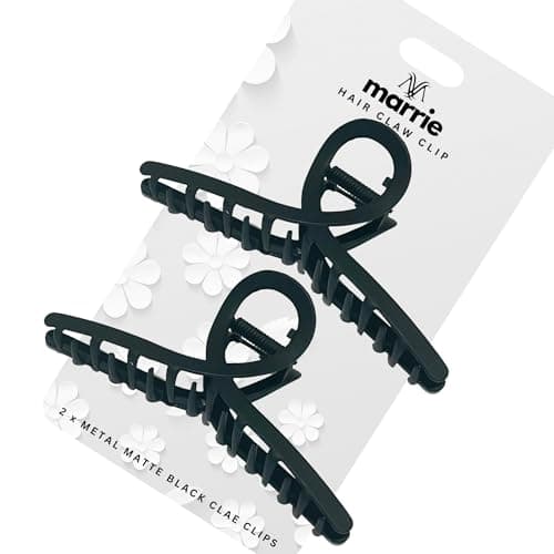 Image of Hair Clips Large Metal Hair Claw Clips Strong Hold Vintage Shark Claw Clips Clamp Hair Accessories for Women Girls Thin Thick Hairs (Black x 2)