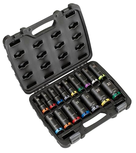 Image of Sealey Premier 16pc 1/2" Sq Drive Lock-On™ Deep Impact Socket Set 6pt Metric - AK58170M