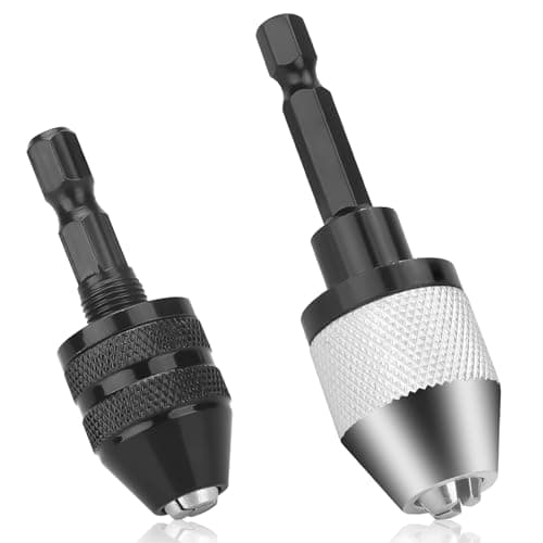 Image of EEEKit Keyless Drill Chuck Conversion Tool, 2PCS 1/4 Inch Shank Hex Micro Drill Bit Adapter, 0.3-6.5mm and 0.3-3.6mm Quick Change Converter for Pin Chuck