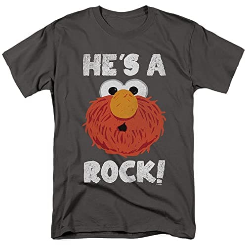 Image of Sesame Street He's A Rock Unisex T Shirt, Charcoal, XX-Large