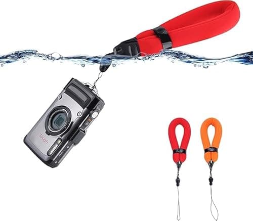 Image of 2 Pack Waterproof Camera Float Strap for Olympus TG-7 TG-6 TG-5 TG-4 TG-870 TG-860 Kodak PIXPRO WPZ2 Nikon W300 W150 W100 AW120 AW110 Fuji Fujifilm XP140 XP130 XP120 XP90 XP80 & More Underwater Camera