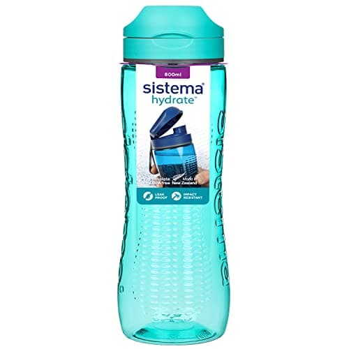 Image of Sistema Hydrate Tritan Active Sports Water Bottle | 800 ml | Leakproof Water Bottle | BPA-Free | Assorted colors