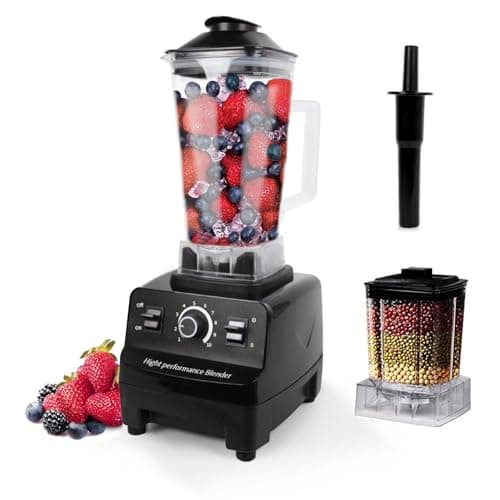 Image of Gziztx 2 in 1 Blender and Smoothie Maker, 2L High-Speed Blender with 10 Speed Setting, 6 Powerful Blades in 2 Layers, 600ml Ginder for Beans and Spices