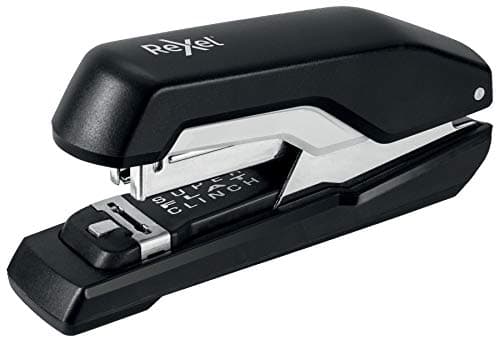 Image of Rexel Supreme S50 Half Strip Stapler, 50 Sheet Capacity, Flat Clinch Stapling, Uses 24/6 and 26/6 Staples, Metal Body, Black, 2115677