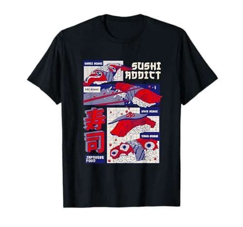Image of Japanese Food Asian Cuisine Sushi Menu For Sushi Addict T-Shirt