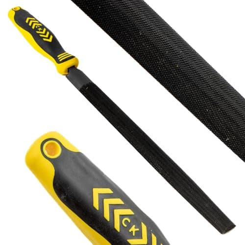 Image of C.K Tools Engineers File Half Round 250mm Second Cut Tapered Point, High Carbon Black Oxide Steel, Ergonomic Two Component Grip, Secure Tang Bond, Lanyard Compatible for Safe Jobsite Use, CK T0082A 10