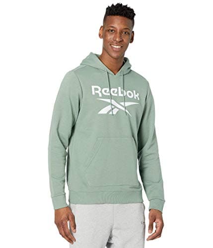 Image of Reebok Men's Training Essentials Graphic Sweatshirt Crew Neck, Harmony Green/Large White Logo, XL