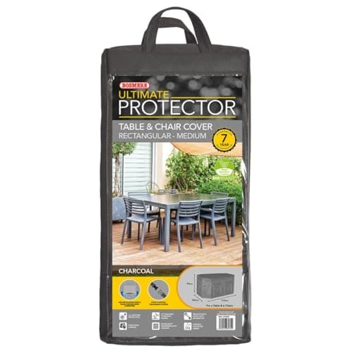 Image of Bosmere Ultimate Protector Rectangular Patio Set Cover 6 Seat Charcoal U530C