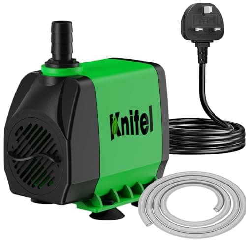 Image of Knifel Submersible Pump 3000L/H 60W Dry Burning Protection with Ultra Quiet Design 3m High Lift for Fountains, Hydroponics, Ponds, Aquariums & More……