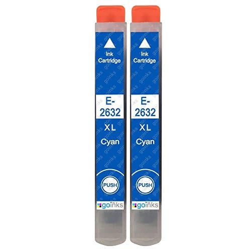 Image of Go Inks 2 Cyan Ink Cartridges to Replace Epson T2632 (26XL Series) Compatible/Non-OEM for Epson Expression Premium Printers