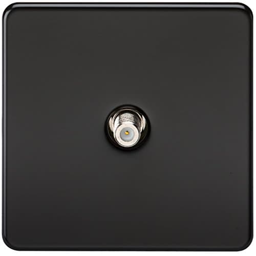 Image of Knightsbridge SF0150MB (Non-Isolated) Screwless 1-Gang Sat Tv Outlet, Matt Black