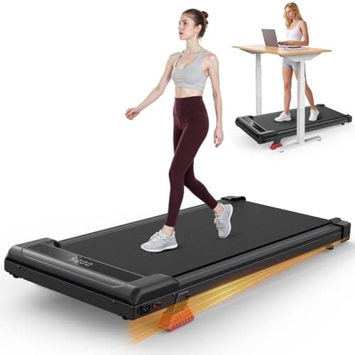 Image of bigzzia Walking Pad with Incline, 3-in-1 Under Desk Treadmills Ultra Slim for Home Office, Compact Mini Walking Machine with Remote for Small Spaces, 130kg Capacity, No Assembly