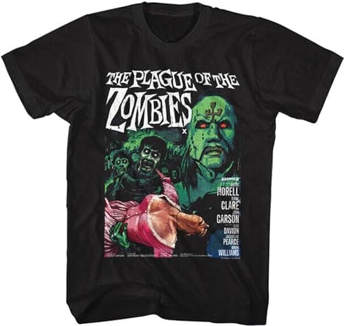 Image of Hammer Horror Dracula T-Shirt Plague of The Zombies Official New Black Adult BlackXXX-Large