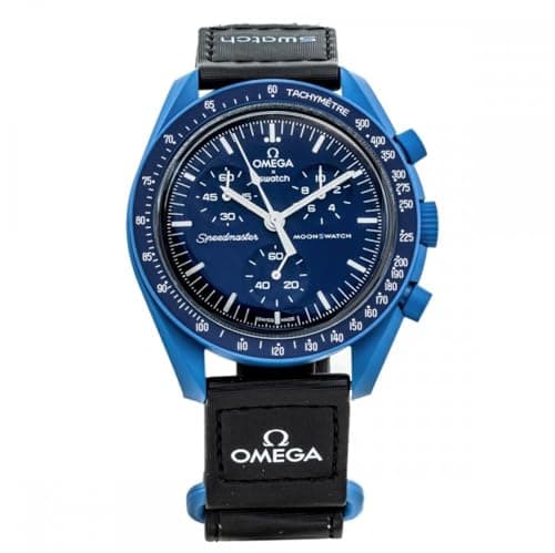 Image of Omega x Swatch Moon Swatch Mission to Neptune Speedmaster Blue - New SO33N100, Blue, Modern
