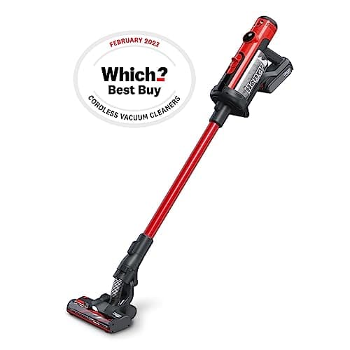 Image of Henry Quick Cordless Stick Vacuum Cleaner, HEN.100, Up to 60 Mins Runtime, Dust-free Emptying, Powerful Cleaning, Interchangeable Battery, Lightweight, Red