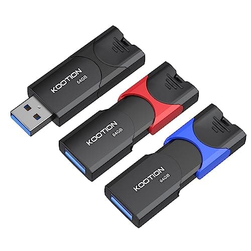 Image of 64 GB USB 3.0 Stick 3-Pack, KOOTION USB Memory Flash Drive USB 3.0 Stick 64 GB Thumb Drive USB Drive with LED Indicator for Data Storage Jump Drive (64 GB 3 Pack Mixcolor)