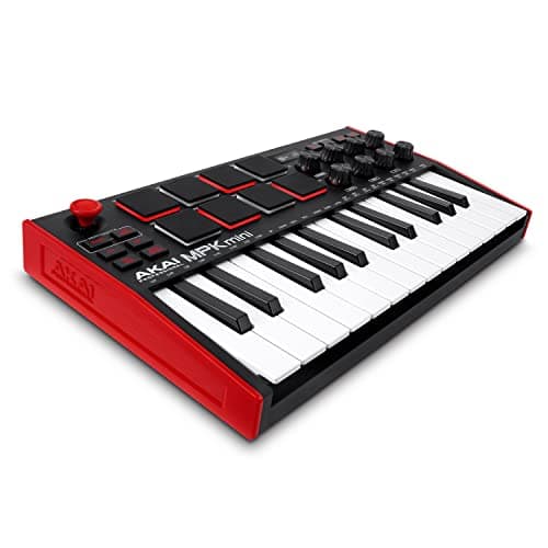 Image of Akai Professional MPK Mini MK3 - 25 Key USB MIDI Keyboard Controller with 8 Backlit Drum Pads, 8 Knobs and Music Production Software and Native Instruments Sound Package (NKS Integration)