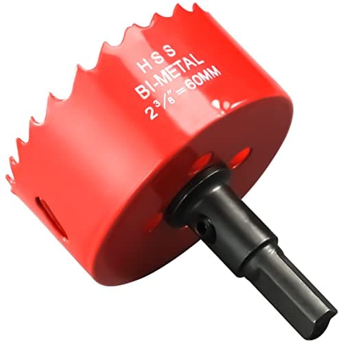 Image of 60mm Hole Saw for Wood, HSS Bi-Metal Hole Cutter in 30mm Depth, with Center Drill bit and Hex Shank Arbor, Appied for Cutting Boards, Plastic and Soft Metal Sheet