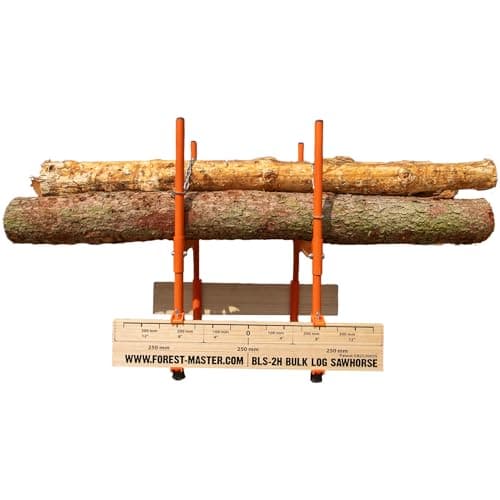 Image of Forest Master BLS-2H Bulk Log Sawhorse - Perfect for Precise Multi-Log Cutting - 150kg Log Capacity - Compact, Lightweight and Foldable - Dual Auto-Locking Chains for Superior Log Stability