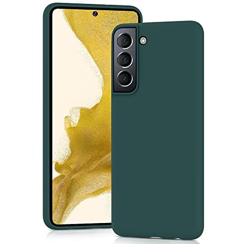 Image of YATWIN Silicone Case for Samsung Galaxy S22 Plus, Soft-Touch, Shockproof, DustProof, Antiskid Full Body Armour Phone Cover for Samsung Galaxy S22 Plus - Dark Green