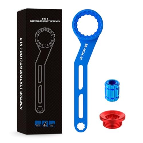 Image of Pawfly 6-in-1 Bike Bottom Bracket Tool for 12/16-Notch 39/41/44/46/49mm External Cups, Bicycle Bottom Bracket Removal Tool with Bike Crank Removal Tool & Bike Crank Cap, Bike Bottom Bracket Wrench