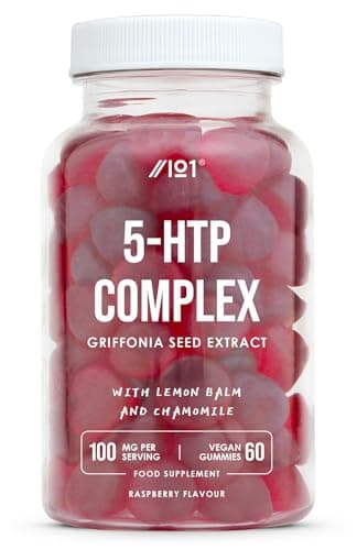Image of 5-HTP Gummies - Bedtime Gummies with Chamomile & Lemon Balm Extracts, Raspberry Flavour - 60 Gummies. 1 Pack