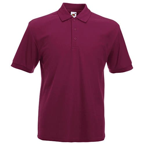 Image of Fruit of the Loom Mens 65/35 Heavyweight Pique Short Sleeve Polo Shirt (L) (Burgundy)