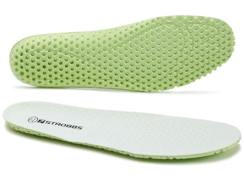Image of 7STROBBS Breathable Insoles for Men Women, Lightweight Cushion Foam Inner Soles, No Deform Replacement Thin Shoe Inserts for Sports Trainer, Boot, Walking Shoes, White 8-9