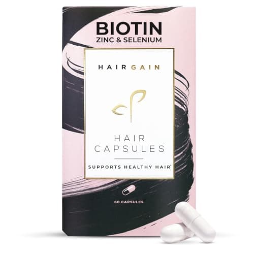 Image of Hair Gain Biotin Supplement for Hair Growth | Promotes Fuller, Thicker Hair Growth with Enhanced Vitamins Complex | Hair, Skin & Nails Support for Women | Vegan Capsules - 1 Month Supply