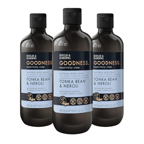 Image of Baylis & Harding Goodness Tonka Bean & Neroli Body Wash, 500 ml (Pack of 3) - Vegan Friendly