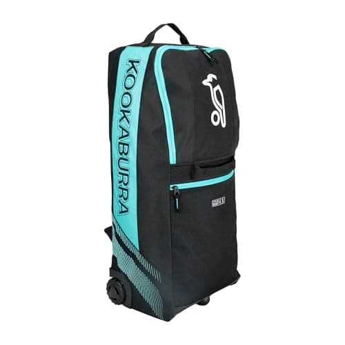 Image of Kookaburra wd6000 Wheelie Duffle Cricket Bag - Black/Teal, S, 700mm x 280mm x 240mm