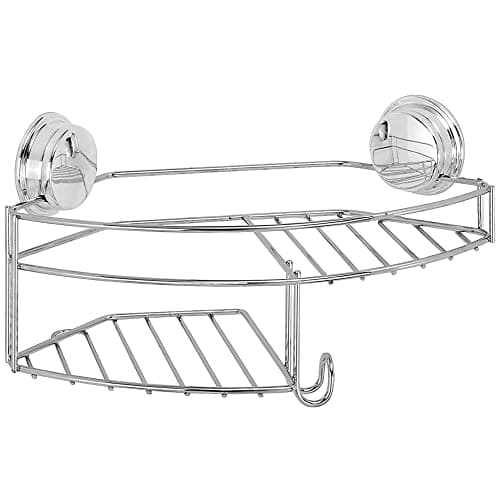Image of URBNLIVING Modern Contemporary Bathroom Accessories Small Storage Combi Shower Basket Tray Caddy Holder Chrome Stainless Steel (Combi Basket)