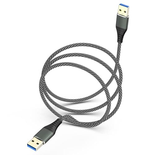 Image of TIGOJH USB 3.0 cable 1M,USB A male to A male nylon connection cable, 5Gbps super speed, gold-plated connector for HDD, DVD, printers, cameras,Fan Cooler