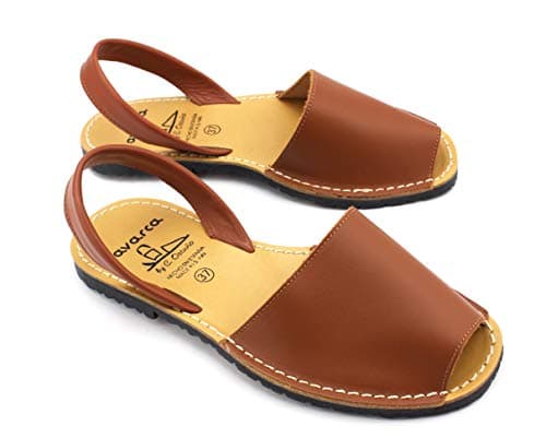 Image of C.Ortuno Women's Leather Flat Sandals Avarcas Brown UK 6, ES