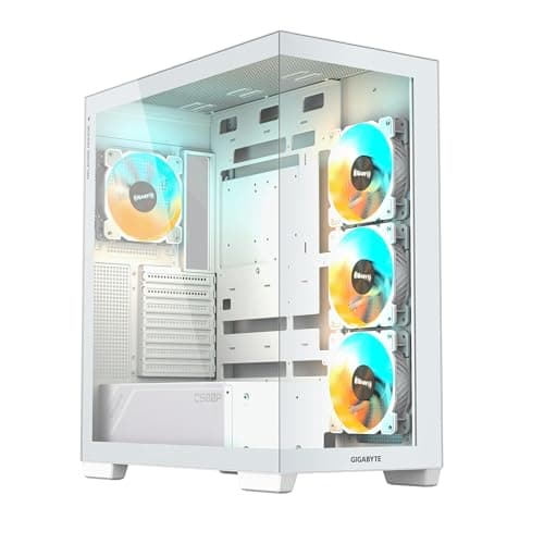 Image of Gigabyte C500 Panoramic Stealth Ice Mid Tower PC Case - White, 4x 120mm ARGB PWM Fan, ARGB Hub (5 Devices), 270 Degree Tempered Glass, ATX/mATX/mini-ITX, Supports Upto 360mm Radiators