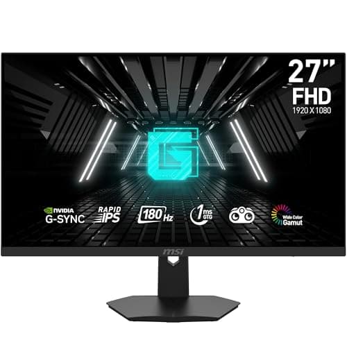 Image of MSI G274F 27 Inch FHD Gaming Monitor - 1920 x 1080 Rapid IPS Panel, 180 Hz / 1ms, 134% sRGB Colour Gamut/G-SYNC Compatible- DP 1.2a, HDMI2.0 CEC