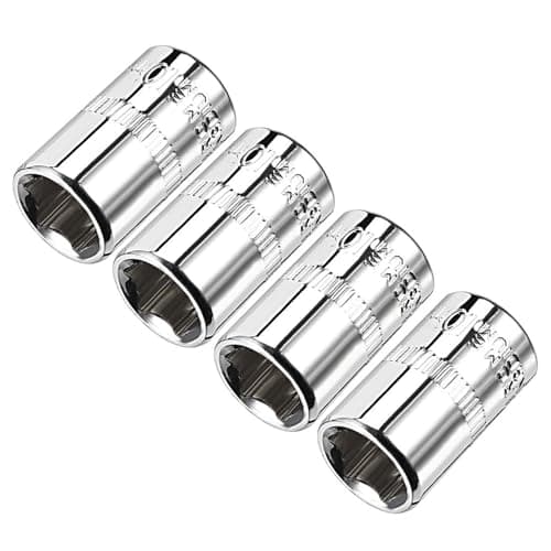 Image of 4 Pcs 1/4-Inch Drive 10mm 6-Point Shallow Socket, Metric, Chrome Vanadium Steel