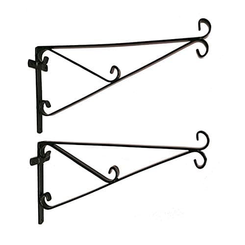 Image of Conka Garden Hanging Basket Brackets - Fits Hanging Baskets - Metal Iron Wall Mount Bracket, Planter Bracket for Hanging Gardening Decoration. Strong Heavy Duty (Fits 14", 16", 18" & 20") Pack of 2