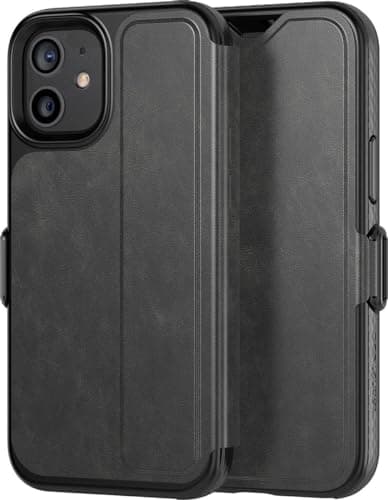 Image of tech21 EvoWallet for Apple iPhone 12 mini 5G - Hygienically Clean Bacterial Germ Fighting Antimicrobial Phone Case with 3.6 Meter Drop Protection,Black