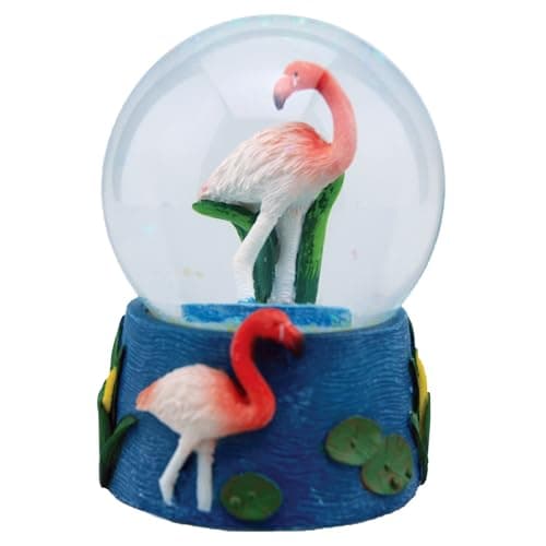 Image of Water Globe - Flamingoes from Deluxebase. Decorative Snow Globe Ornament with Flamingo Figurines, Glass Glitter Dome with Resin Base, Novelty Home Decor Display Piece.