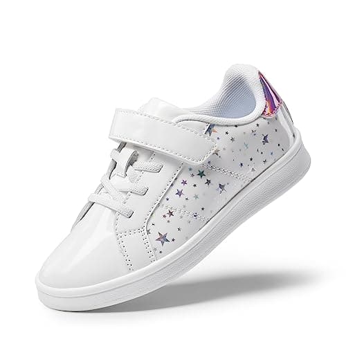 Image of DREAM PAIRS Girls Boys Sneakers Toddler Little Kids Tennis School Walking Trainers Shoes,Size 12 Little Kid,White,SDFS2210K