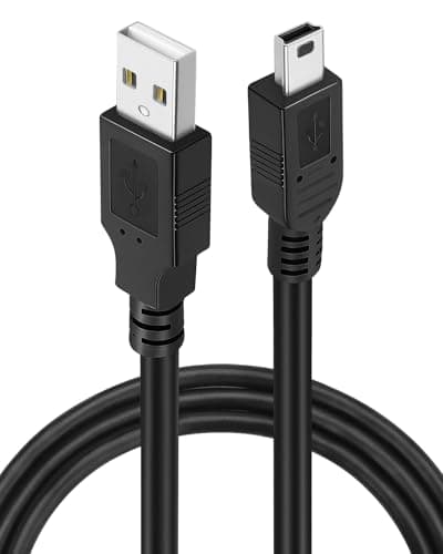 Image of Lueden 2m Mini USB Cable Type A Male to Mini Male Data Transfer Cable Fast Charging Cables for Blue Yeti Dash Cam PS3 Controller Hero 2/3/4 DAC MP3/4 Player Camera Scanner Sat Nav, Black