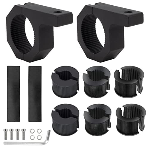 Image of QIMEI-SHOP Light Bar Mount Kit Universal Work Light Tube Clamp Mounting Brackets 25-50mm for Off-Road Vehicles Car Truck Boat Black 2 Set