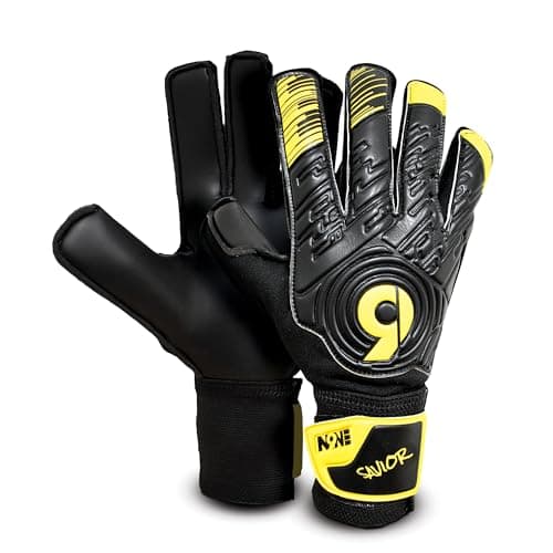 Image of NINE Goalkeeper Gloves with Strong Grip, Extra Wrist Stability for Adult & Youth, Goalie Gloves for Kids, Men & Women with 4mm Latex Padded (Black, 3)