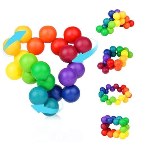 Image of Ainiv Sensory Fidget Toys for Kids Toddler, Autism Rainbow Ball ADHD Therapy Cool Desk Toy, Travel Fidget Toys for Toddlers 2-4, Easter Basket Stocking Stuffers Valentine Gifts for Kids Adult(Small)