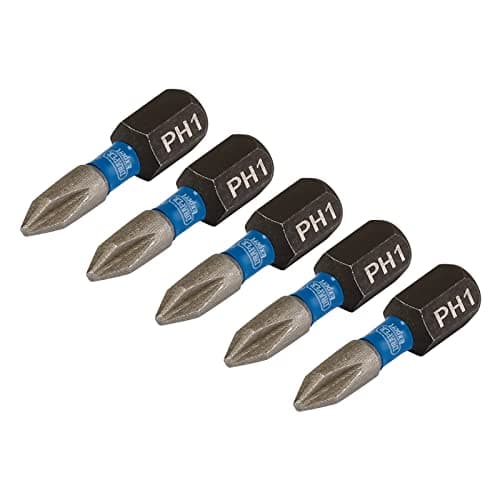 Image of Draper 04934 Cross Slot/PH Type Impact Screwdriver Bits, No.1 x 25mm (Pack of 5)